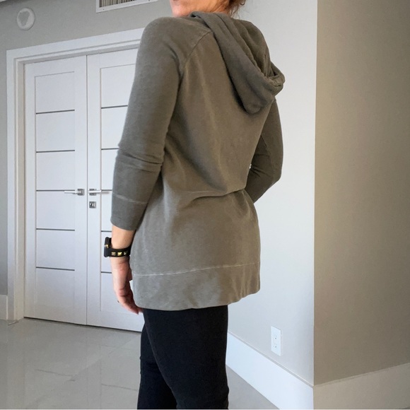 James Perse Olive Hooded Long Sleeve Sweater - Picture 2 of 7